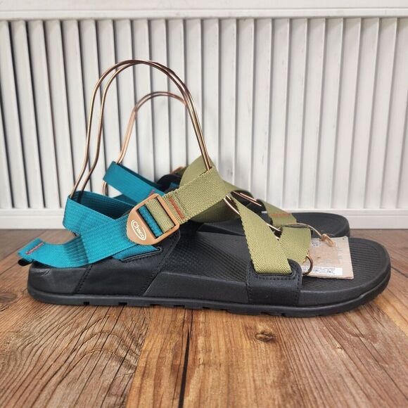 Chaco Lowdown Sandals Men's 14 Avocado Teal Green Adjustable Beach Trail Hiking - Picture 1 of 12